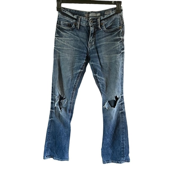 BKE Aiden Bootleg Jeans size 27 regular distressed - Picture 1 of 14